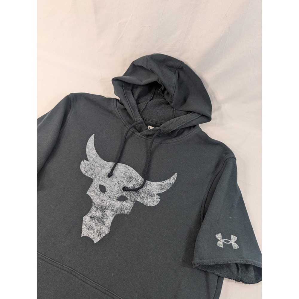 Under Armour Project Rock Short Sleeve Hoodie Men's MEDIUM Iron Paradise Workout